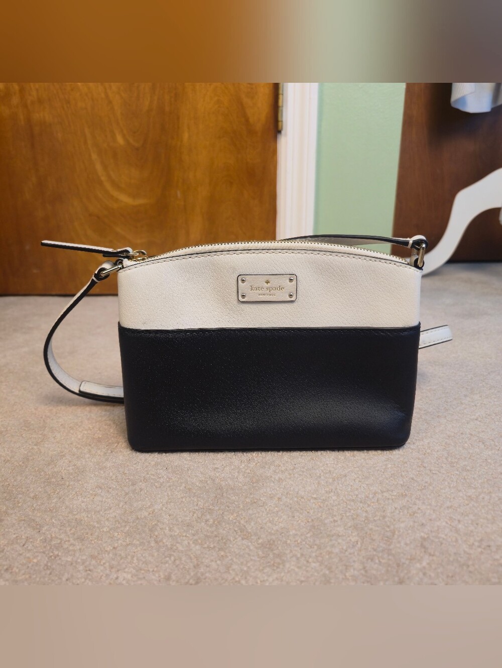 KATE SPADE  - Millie Leather Crossbody - Black/Beige WKRU4194
